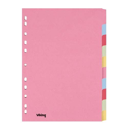 White Box Subject Divider 10-Part Multi-Colour