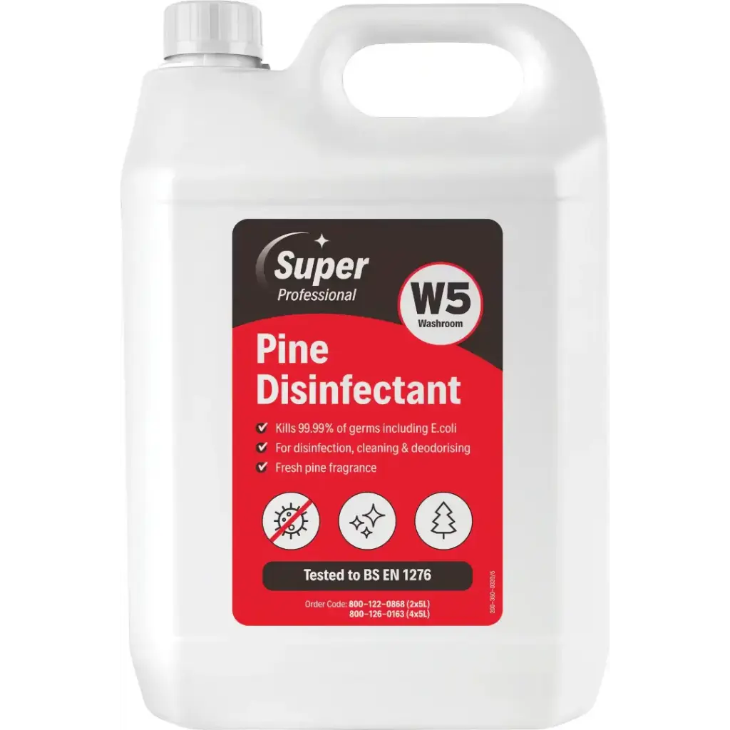 Super Professional Products W5 Disinfectant Pine Fresh 5L x2 Bottles
