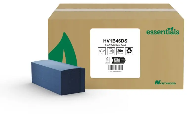 Northwood Blue V-Fold 1ply Hand Towel x4680