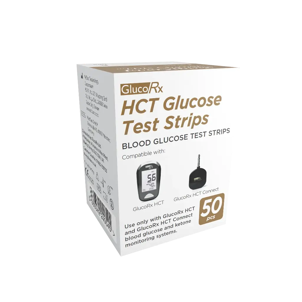 Glucorx HCT Glucose Test Strips x 50