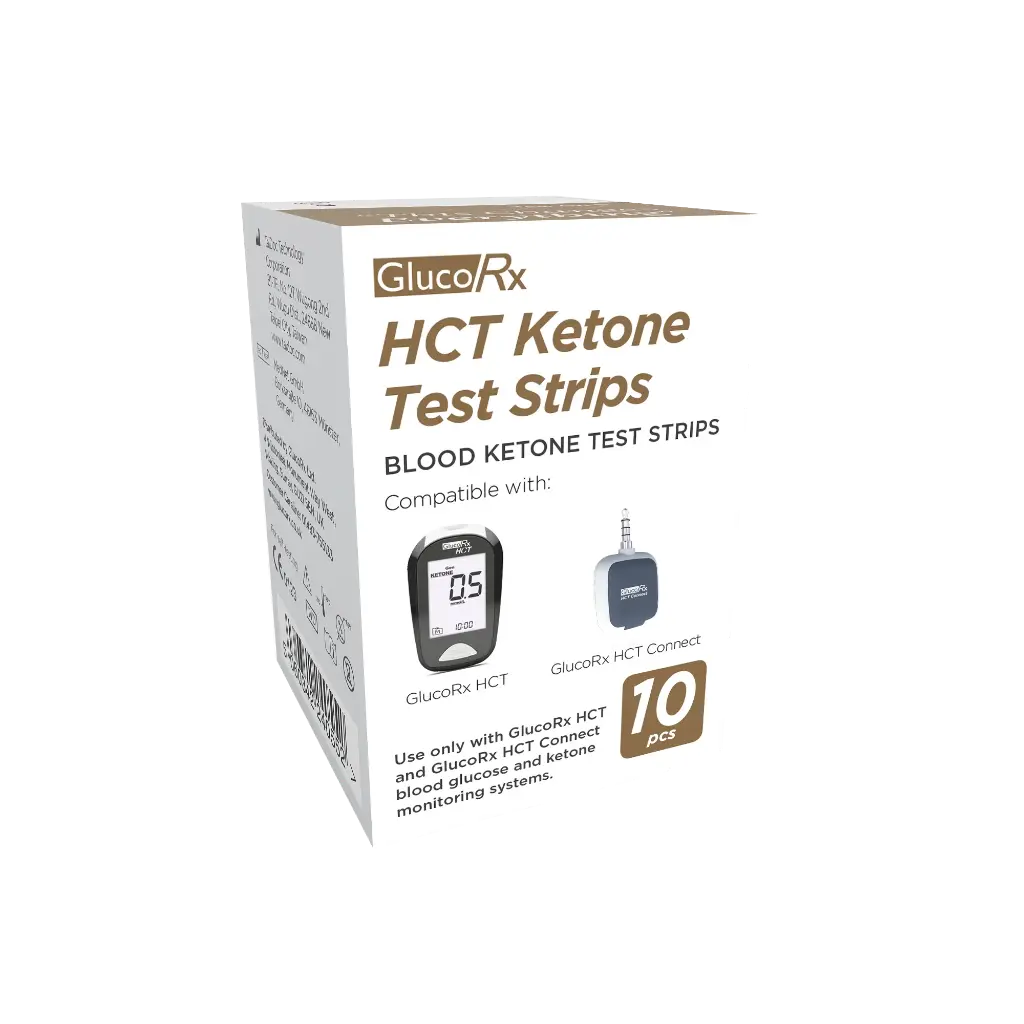 GlucoRx HCT Ketone Test Strips x 10