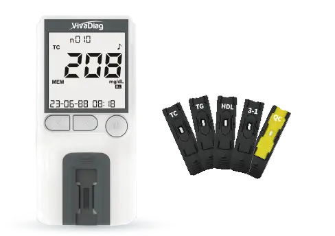 VivaDiag 3-in-1 Lipid Test Strips x25