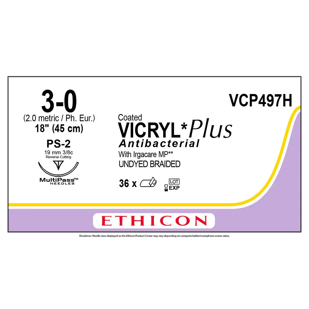 Ethicon Coated Vicryl Plus Undyed 3-0 45cm x 36