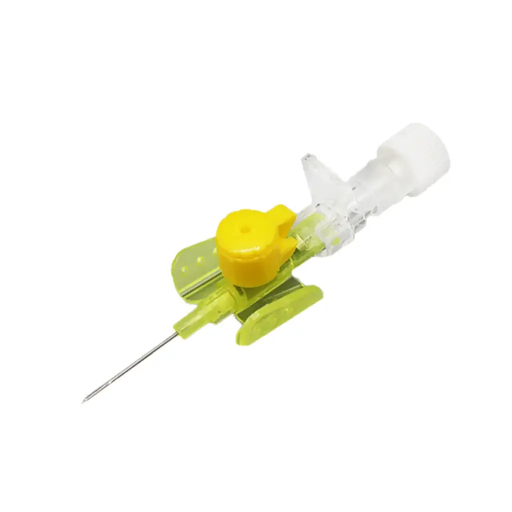 IV Cannula with Injection Valve and Wings 24G - Yellow x1