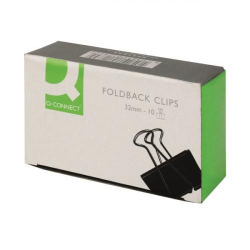 Foldback Clip 32mm Black x 10