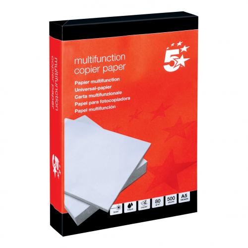 **A5** Office Copier Paper 80gsm White (1 Ream) 827673 x 500