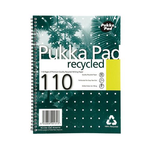 Pukka Pad A4 Recycled Ruled Wirebound Notebook 110 Pages x 3