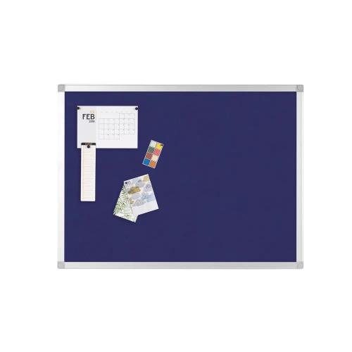 Aluminium Frame Felt Noticeboard with Fixing Kit 1200x900mm Blue 80462 x 1