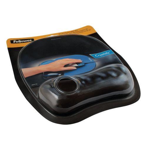 Fellowes Crystal Mouse Pad and Wrist Rest Black 9112101 x 1