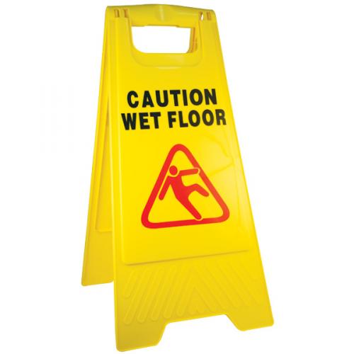 Caution Wet Floor Sign Plastic Yellow x 1