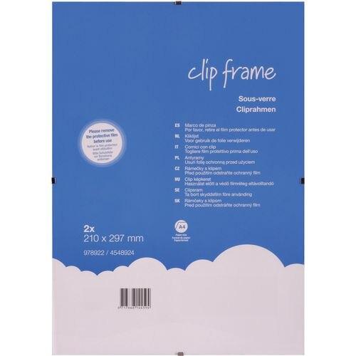 Wall Mountable Clip Frame A4  x 2