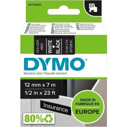 DYMO D1 Labelling Tape Authentic 45021 S0720610 Adhesive 12 mm x 7 m x 1