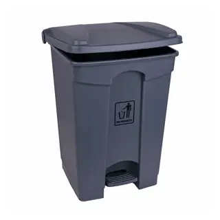 45L Polypropylene Pedal Bin - Grey x 1