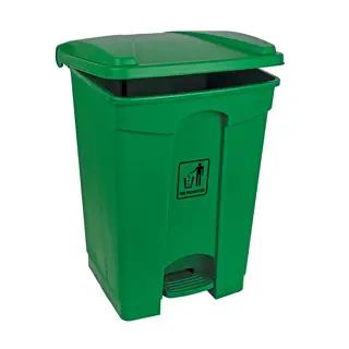 45L Polypropylene Pedal Bin - Green x 1  