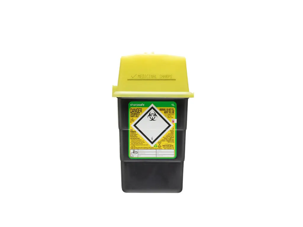 Sharpsafe 1L Yellow Sharps Bin