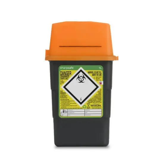 Sharpsafe 1L Orange Sharps Bin 