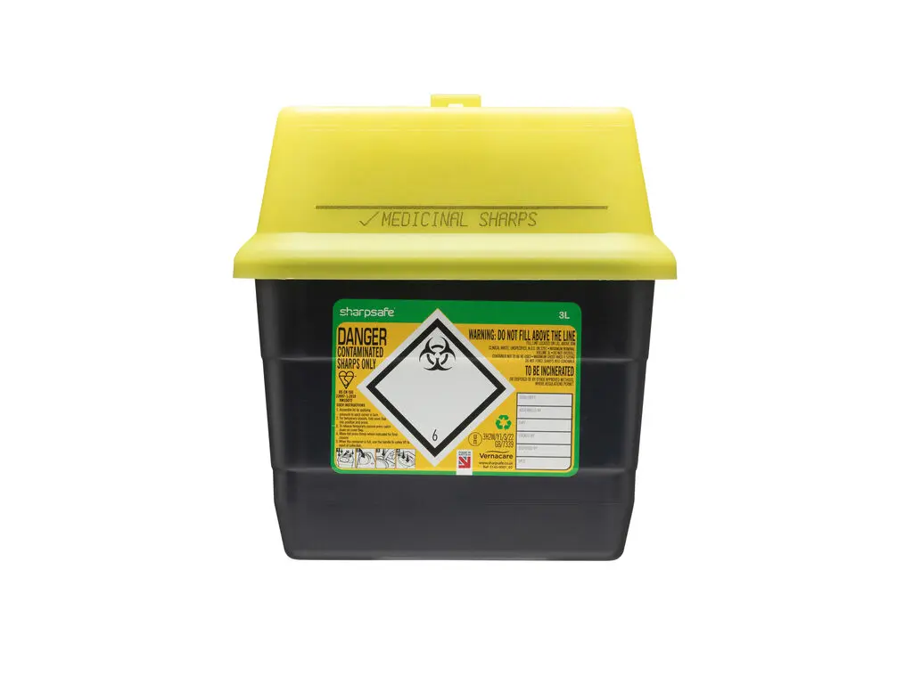 Sharpsafe 3L Yellow Sharps Bin  