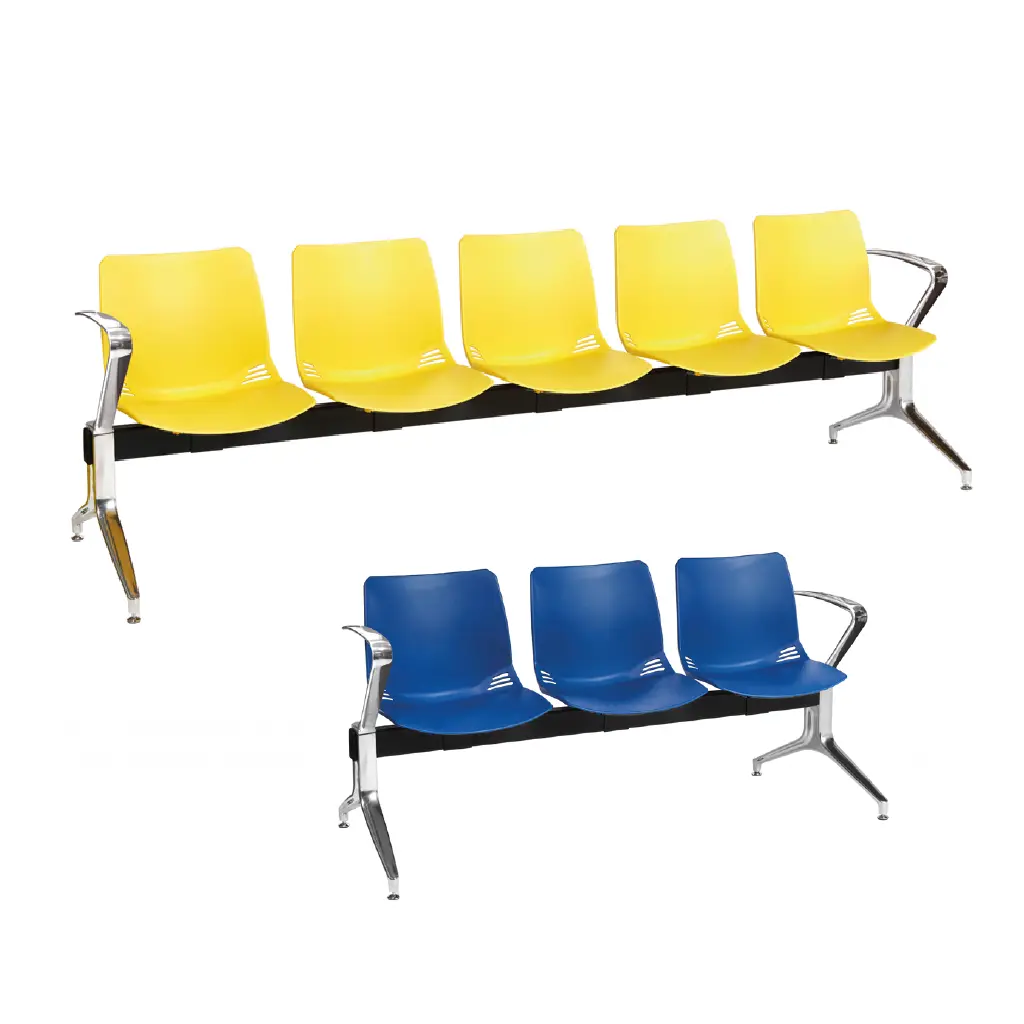 Neptune Visitor Seating Module - 3 Seats - Blue