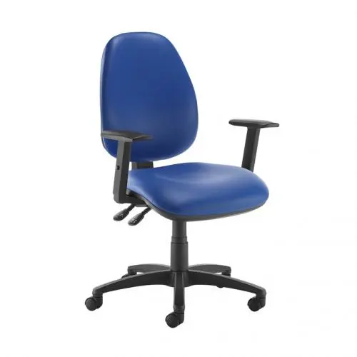 Jota High Back PCB Operator Chair With Adjustable Arms - Ocean Vinyl 