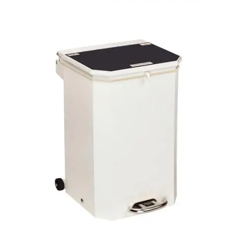 Sunflower 50L Waste Bin - White Body, Black Lid 