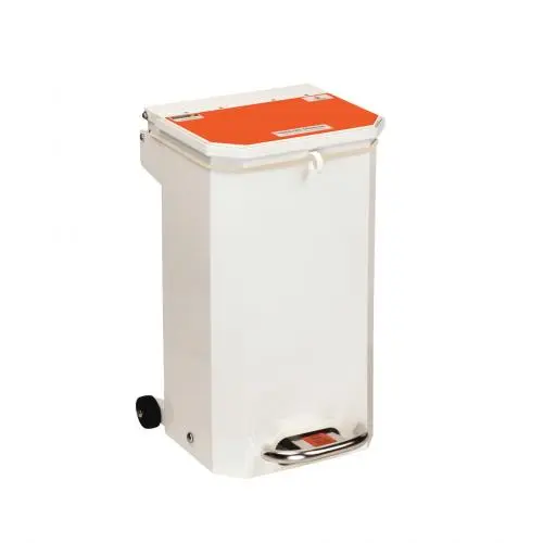 Sunflower 20L Waste Bin - White Body, Orange Lid