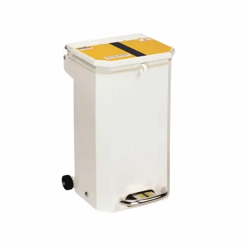 Sunflower 20L Waste Bin - White Body, Black Lid/Yellow