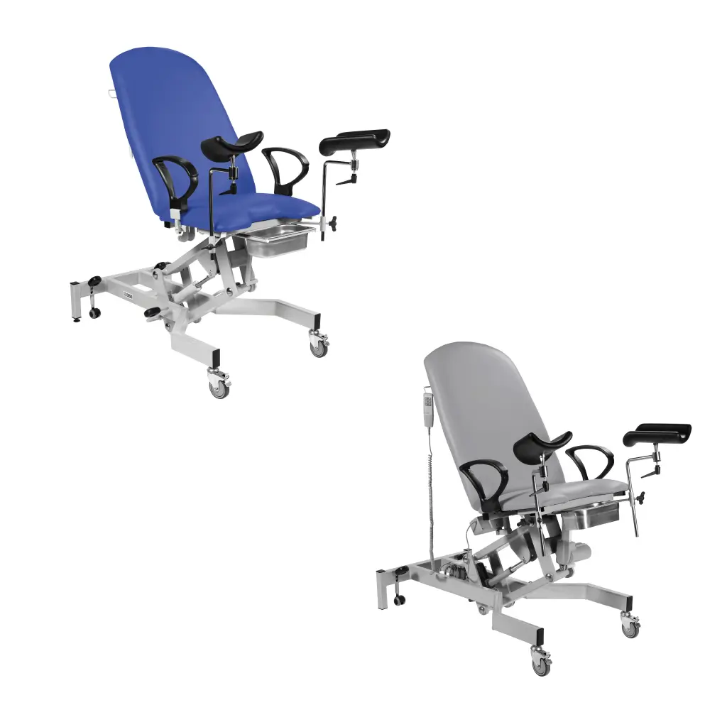 Fusion Gynae 2 Section Electric Couch - Bluebell