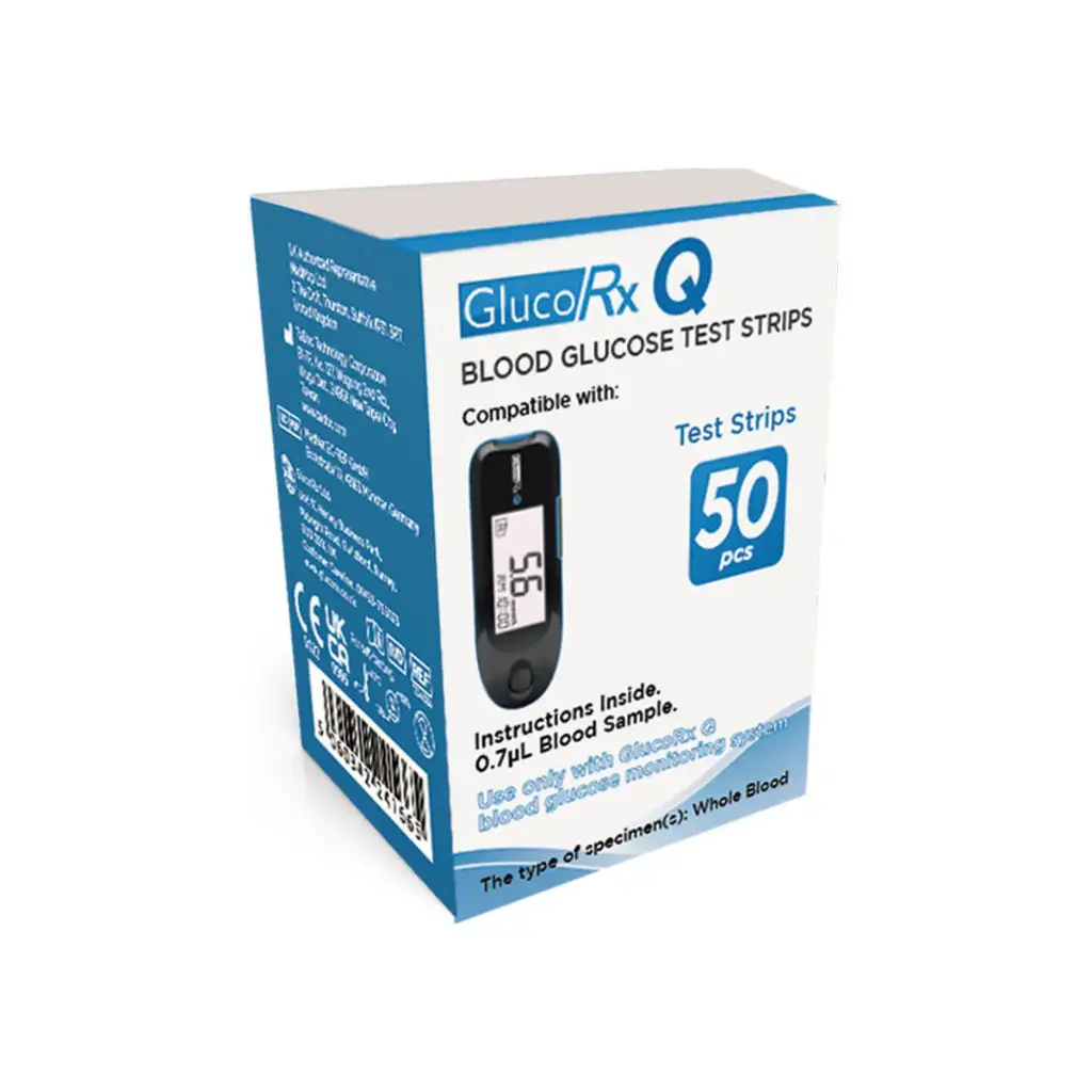 GlucoRX Q Blood Glucose Test Strips x 50