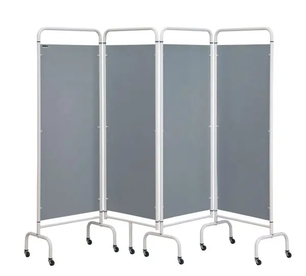 4 Panel Mobile Patient Privacy Screen - Grey