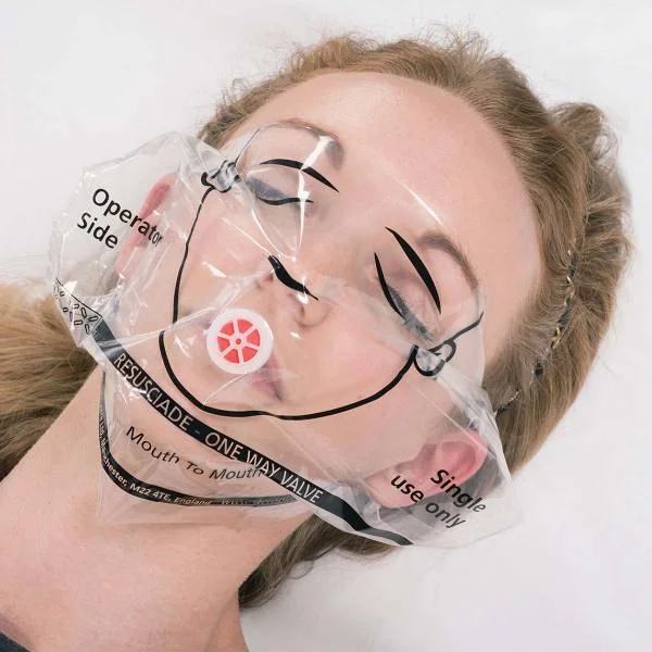 Resusciade CPR Face Shield with One-way Valve | Disposable | Mouth-to-mouth Resuscitation x 25