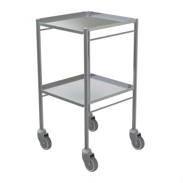 Shuttleworth Small Stainless Steel Dressing Trolley – Removeable Edged-up Shelves