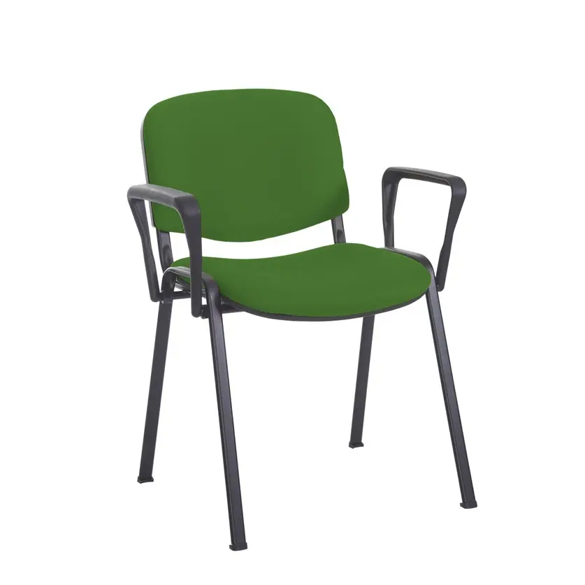 Taurus Meeting Room Chair with Black Frame and Fixed Arms - Feather 
