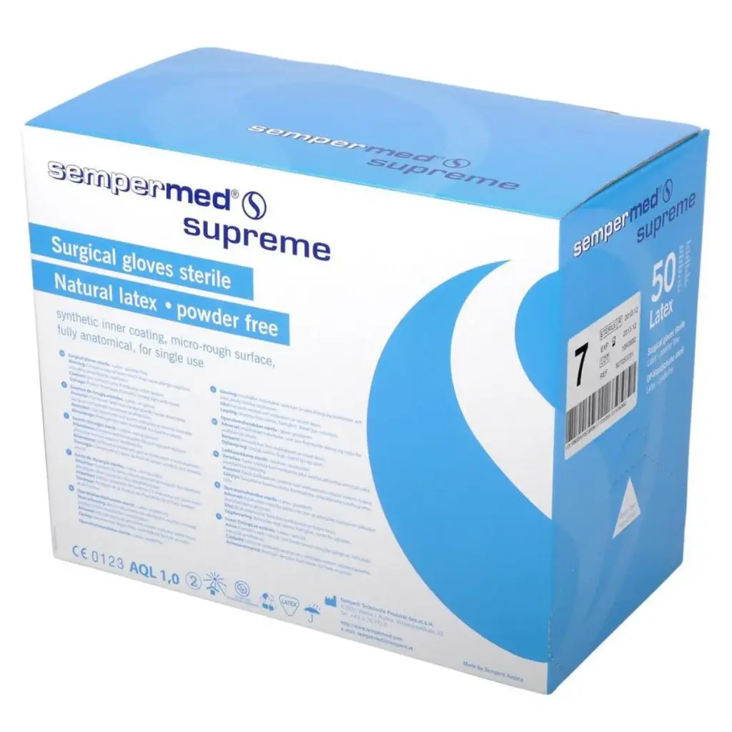 Sempermed Supreme Latex Surgeons Gloves White Size 6 x 50