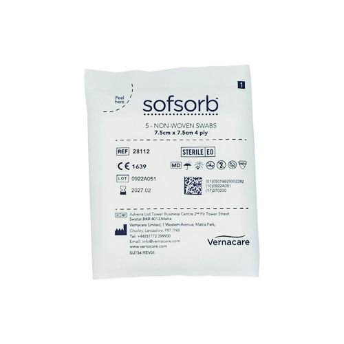 [MD02511] Sofsorb Non-Woven 4ply 7.5cm x 7.5cm 40 Packs x 5