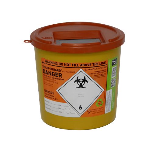 [MD02536-OR] SHARPSGUARD 2.5L Sharps Bin - Orange