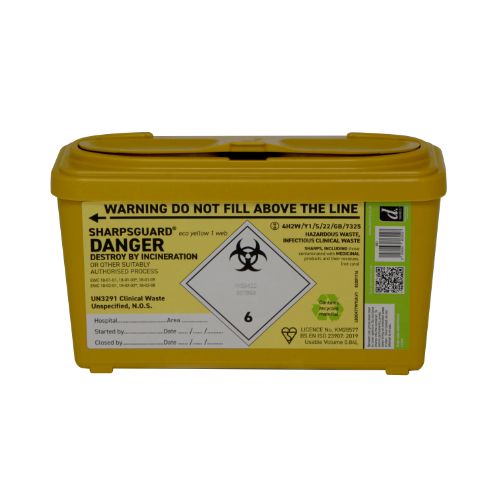 [MD02541-YL] SHARPSGUARD 1L Sharps Bin - Yellow