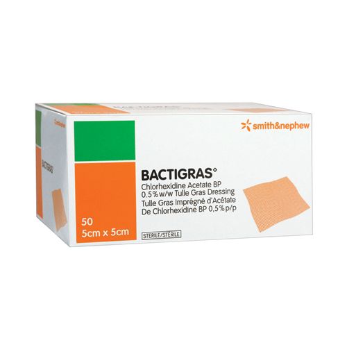 [MD03212] Bactigras - 5cm x 5cm x 50 dressings