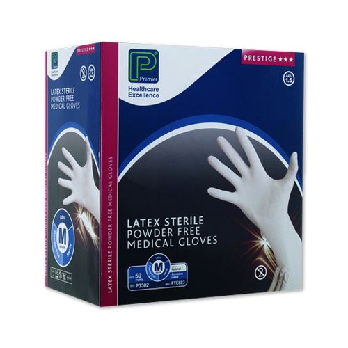 [MD03996-S] Premier Latex, Powder Free Sterile Gloves x 50 - Small