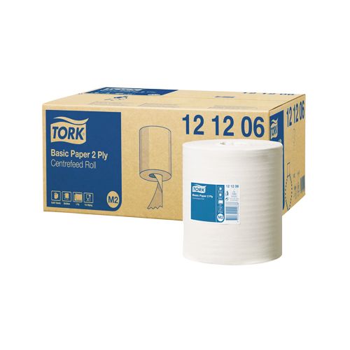 [MD04022] Tork Basic Paper 2-ply Centrefeed Roll White x 6