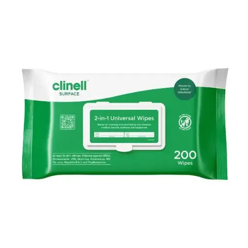 [MD04537] Clinell Universal Sanitising Wipes Large (Green) x 200(CW200B)