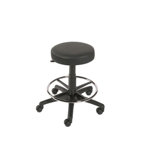 [MD04733-BK] Gas Lift Stool with Foot Ring - Black