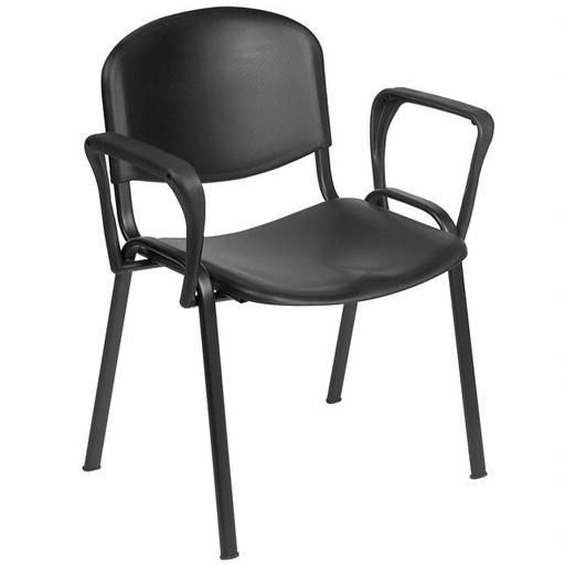 [MD04737-BK] Visitor Chair with Arms - Black