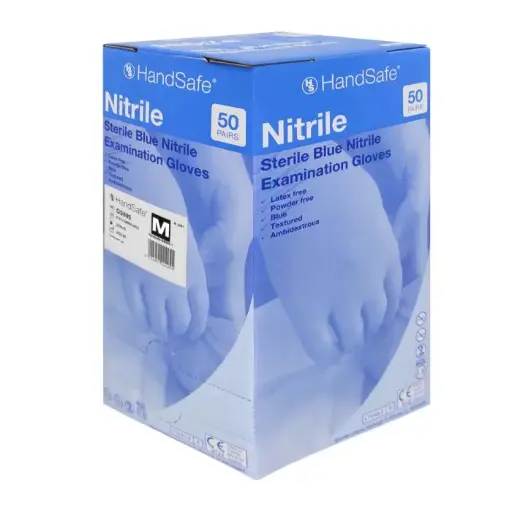 [MD06508-S] Prestige Blue Nitrile Sterile Gloves - Small x 50 pairs