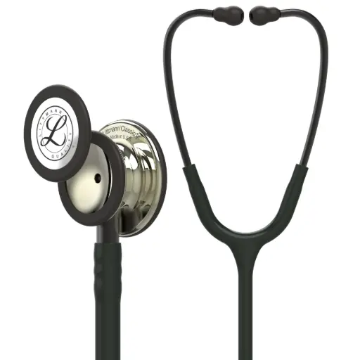 [MD07003-CPBK] 3M™ Littmann®  Classic III™ Monitoring Stethoscope, Champagne Finish Chestpiece, Black Tube, Smoke Stem and Headset, 69 cm, 5861
