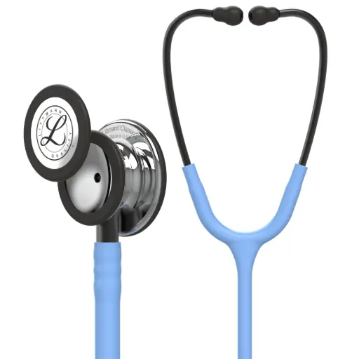 [MD07003-MCCBSM] 3M™ Littmann®  Classic III™ Monitoring Stethoscope, Mirror Chestpiece, Ceil Blue Tube, Smoke Stem and Smoke Headset, 69 cm, 5959