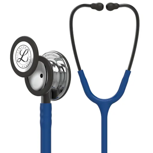 [MD07003-MCNT] 3M™ Littmann®  Classic III™ Monitoring Stethoscope, Mirror Finish Chestpiece, Navy Blue Tube, Smoke Stem and Headset, 69 cm, 5863 
