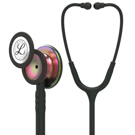 [MD07003-RBBK] 3M™ Littmann®  Classic III™ Monitoring Stethoscope, Rainbow Finish Chestpiece, black stem and headset, Black Tube, 69 cm, 5870 