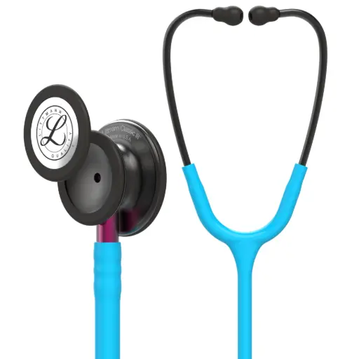 [MD07003-SMTUPK] 3M™ Littmann®  Classic III™ Monitoring Stethoscope, Smoke Chestpiece, Turquoise Tube, Pink Stem and Smoke Headset, 69 cm, 5872