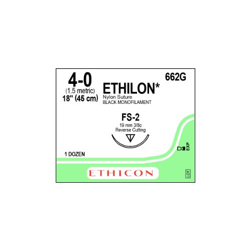[MD07140] Ethilon 4/0 Black Reverse Cutting Needle x 12