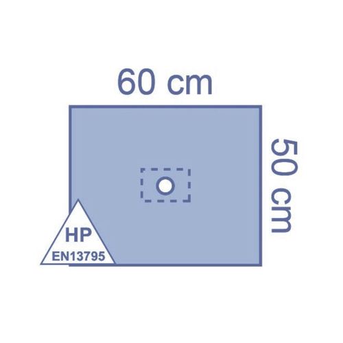 [MD07356] Fenestrated Drape 50cmx60cm (5cm Adhesive Fen') x 80